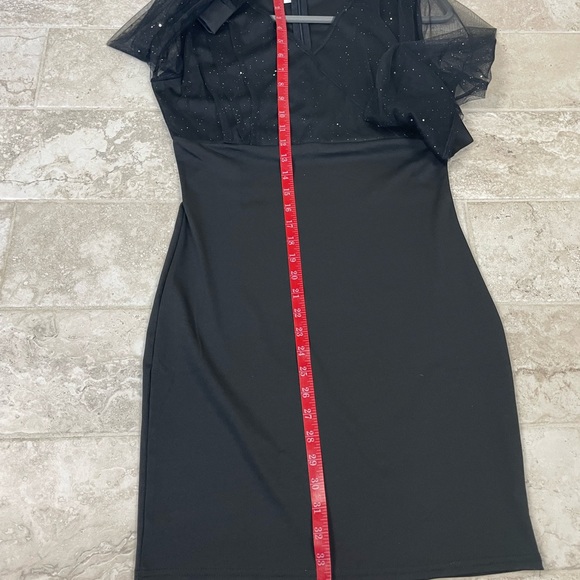 Anysense Sexy V-Neck Mesh Long Sleeve Solid Color Sequin Bodycon Dress | NWOT - Picture 9 of 9